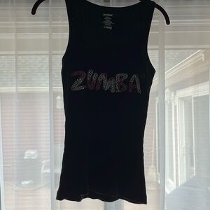 Black Zumba Fitness tank top in great preowned condition!